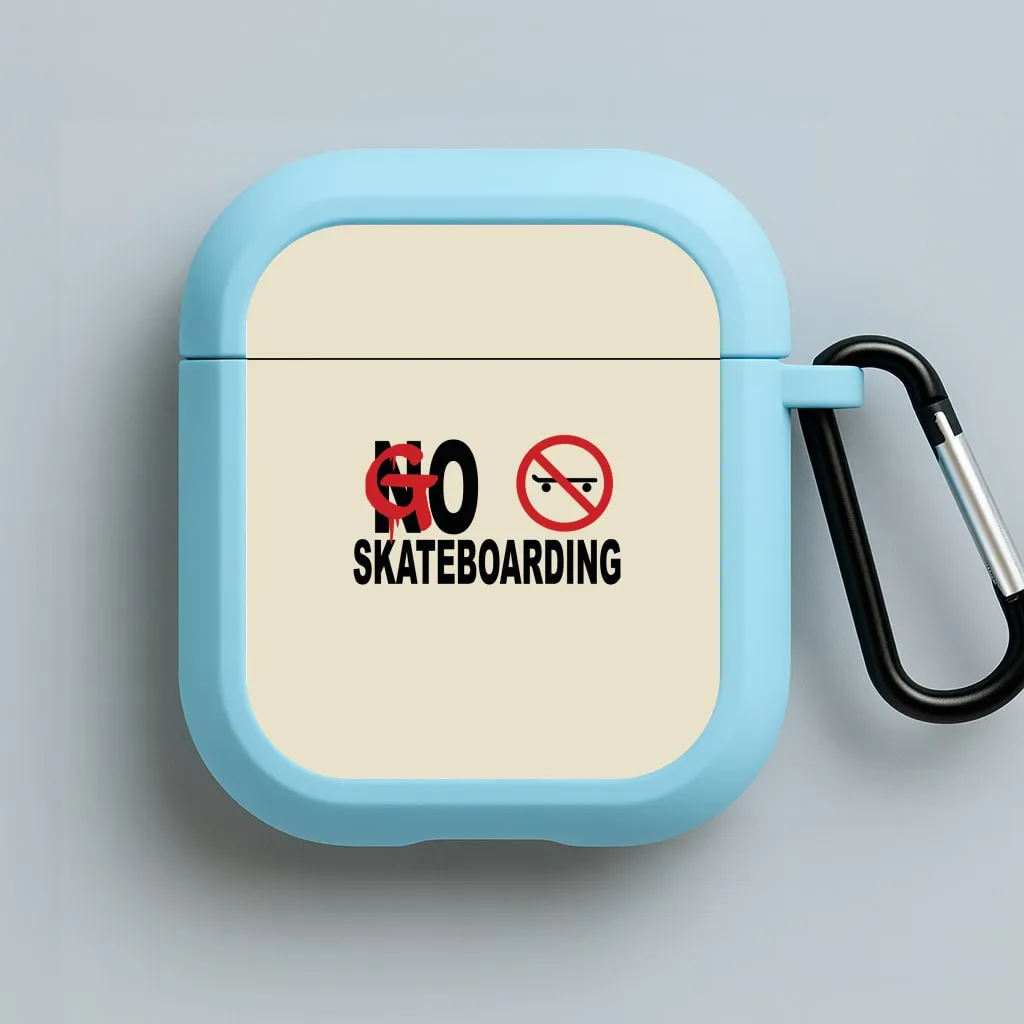 handmade leather airpods cover Portable Keychain Case Go Skateboarding - Skate Aesthetic  AirPods Case