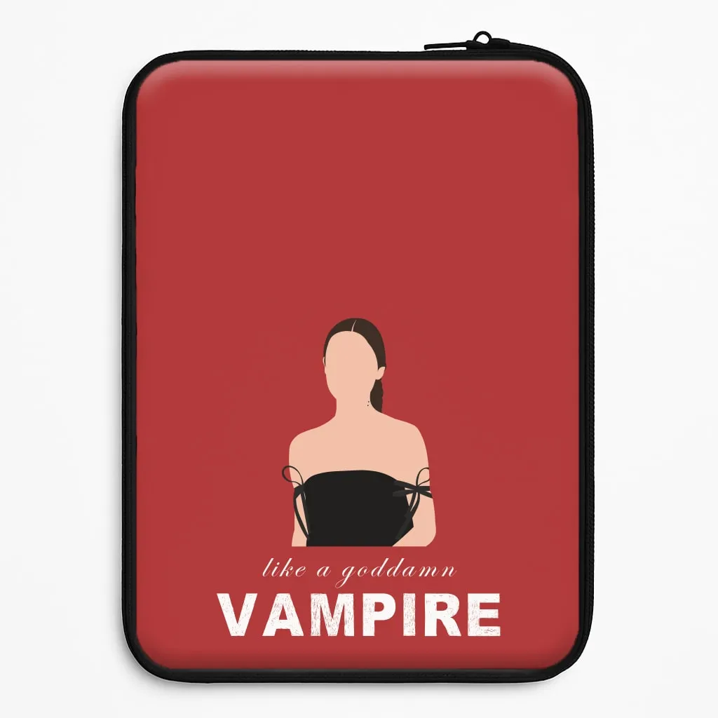 Goddamn Vampire Laptop Sleeve Textured Surface