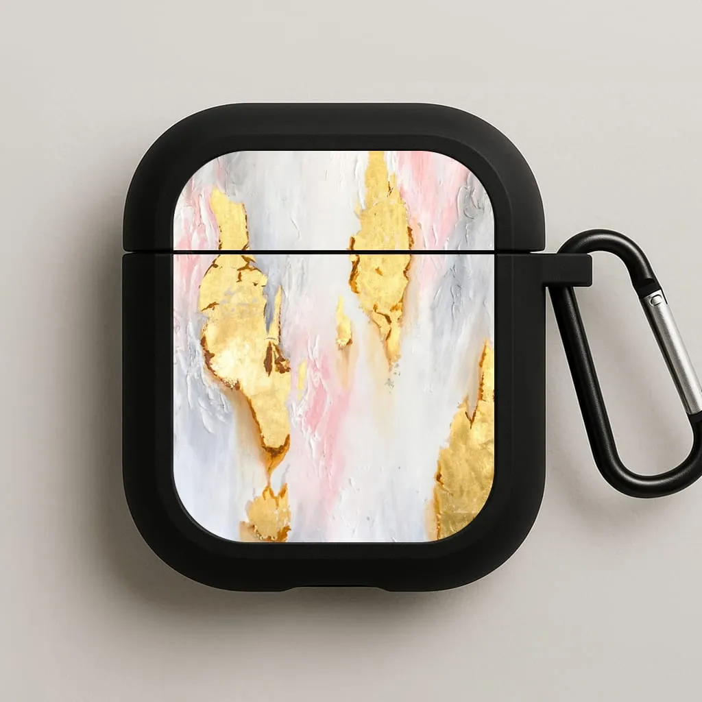 Gold Flaked Marble Pattern AirPods Case designer edition airpods shell