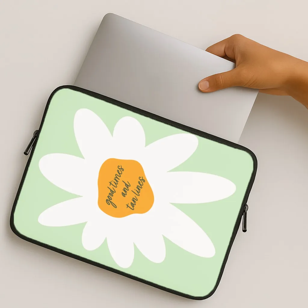 Good Times and Tan Lines Laptop Sleeve Polished Style Strong Outline
