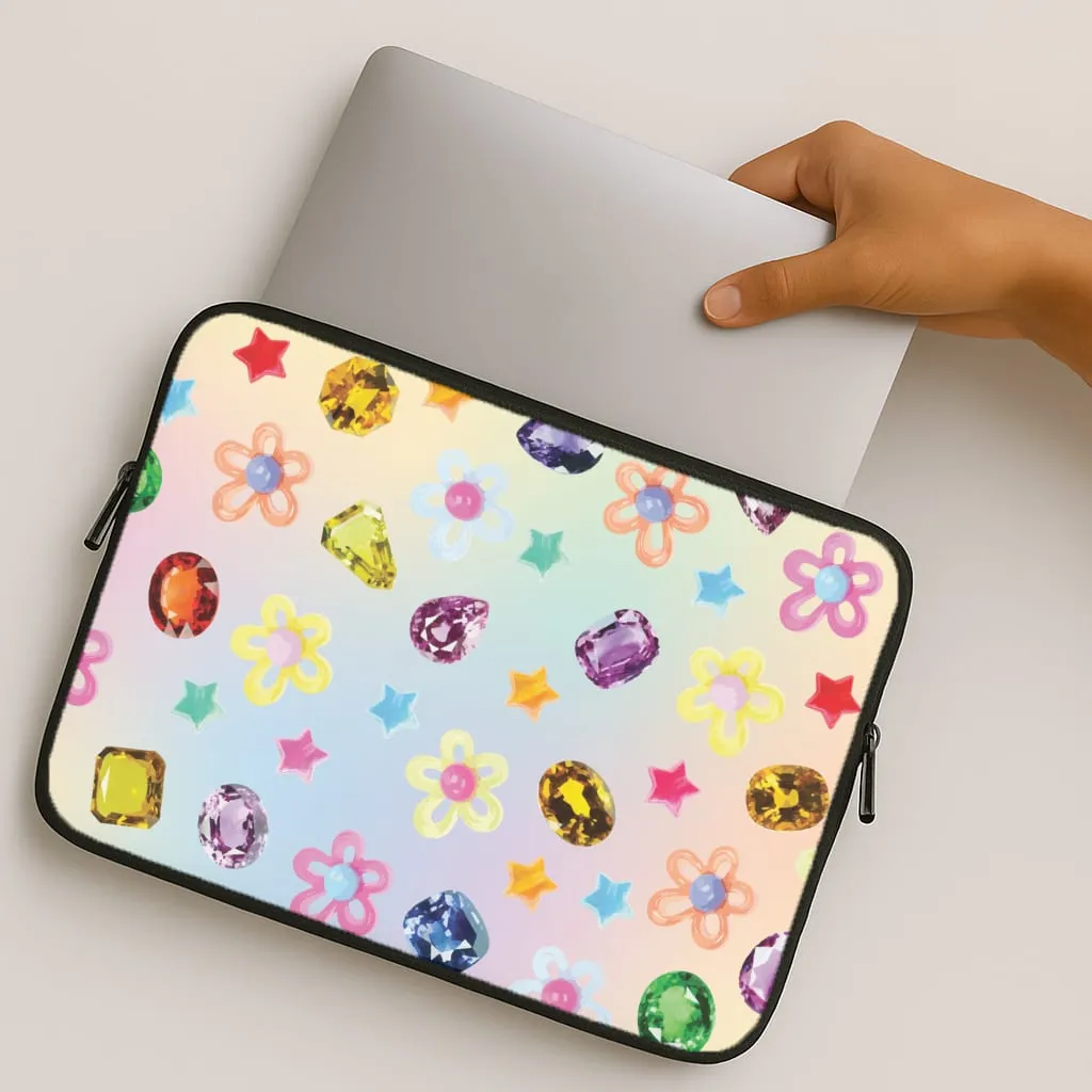 Gradient Rainbow Gems Pattern Laptop Sleeve Refined Protection