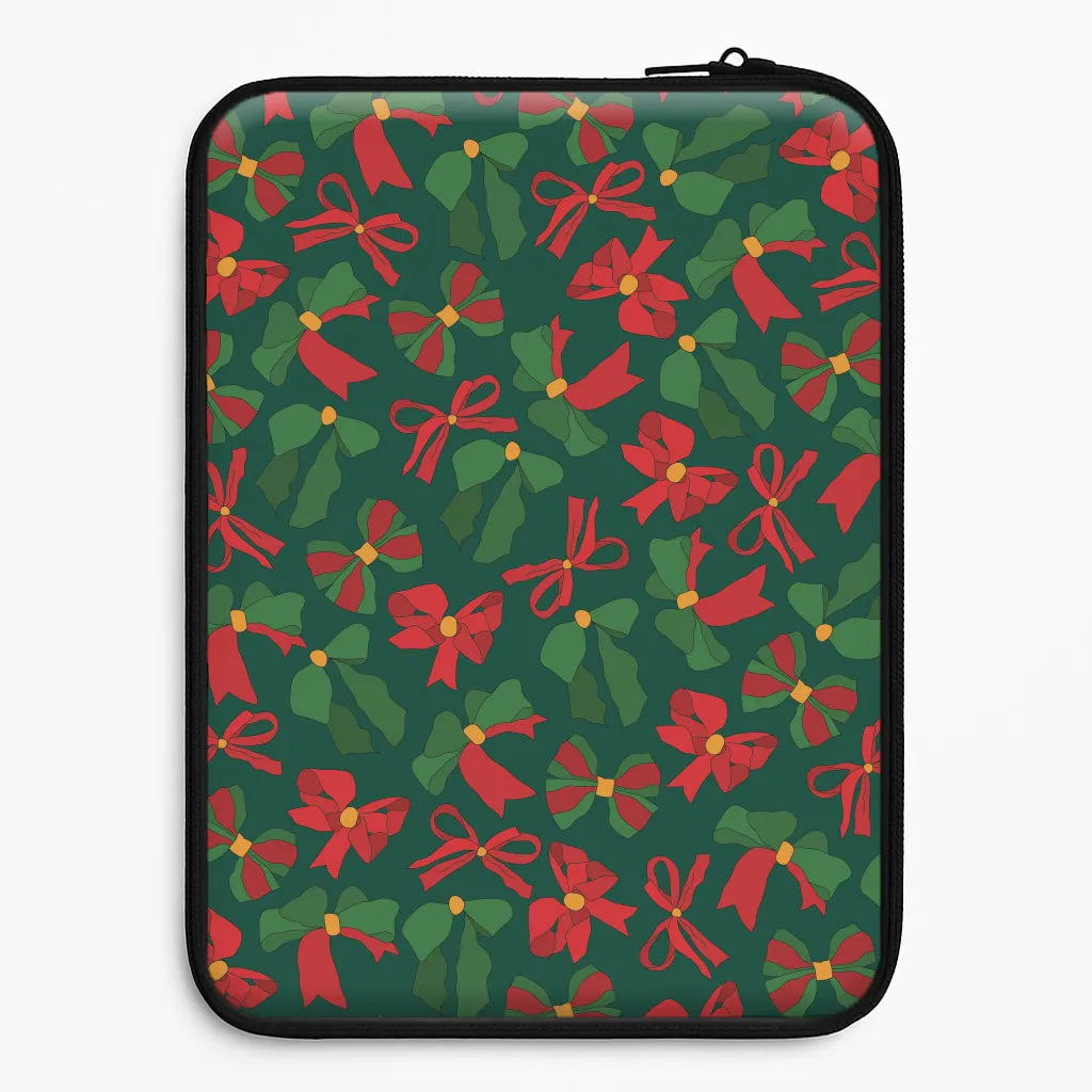 Elegant Pattern Design Gloss Finish Texture Green And Red Pattern Laptop Sleeve
