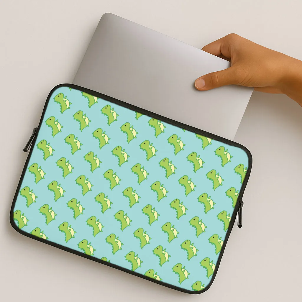 Green Dinosaurs Pattern - Dinosaurs Laptop Sleeve Durable Accessory Transparent Look