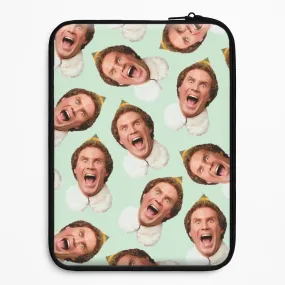 Green Elf Face - Christmas Laptop Sleeve Minimal Texture Layer Drop Defense
