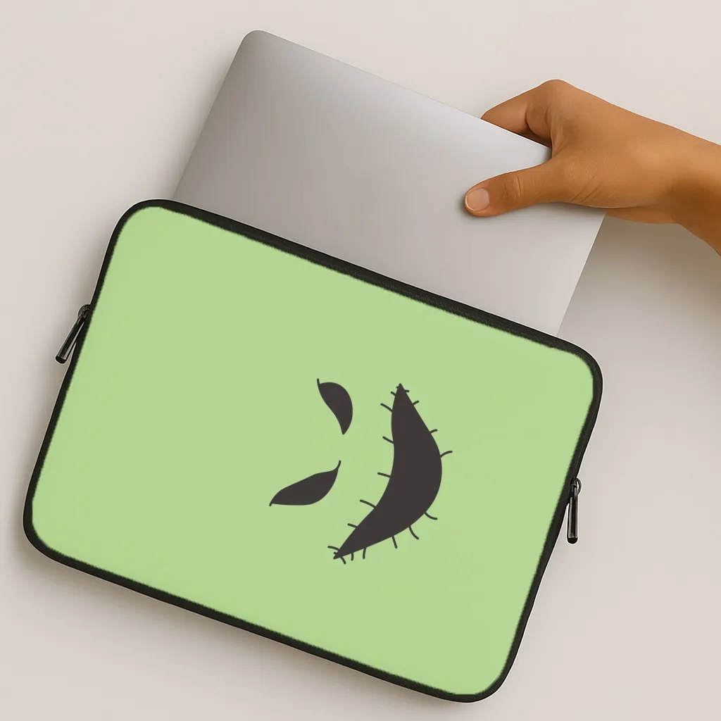 Green Face Laptop Sleeve Ergonomic grip Anti glare