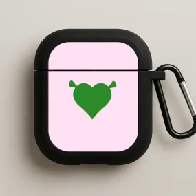 Green Ogre Heart AirPods Case Smooth Soft Finish durable waterproof airpods protector