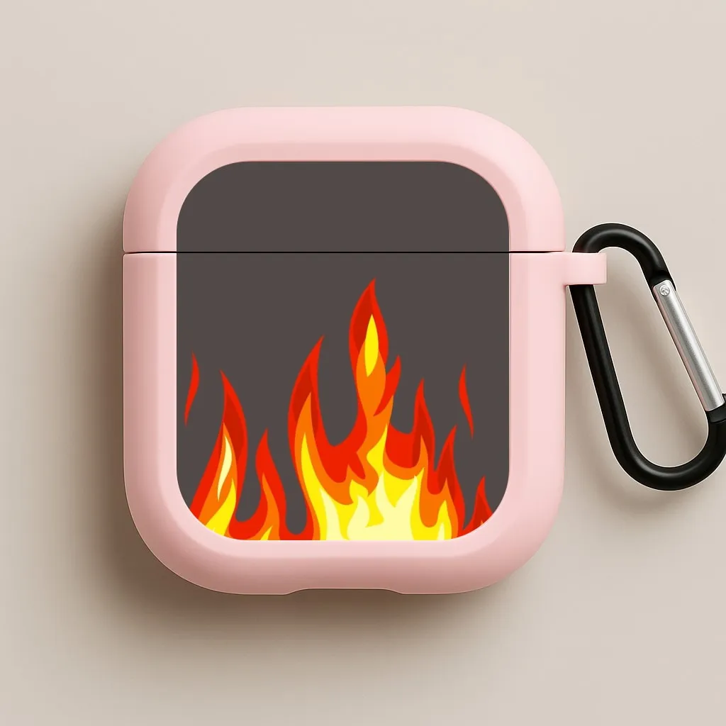 Smooth Silicone Finish compact clip-on airpods case Grey Flame AirPods Case