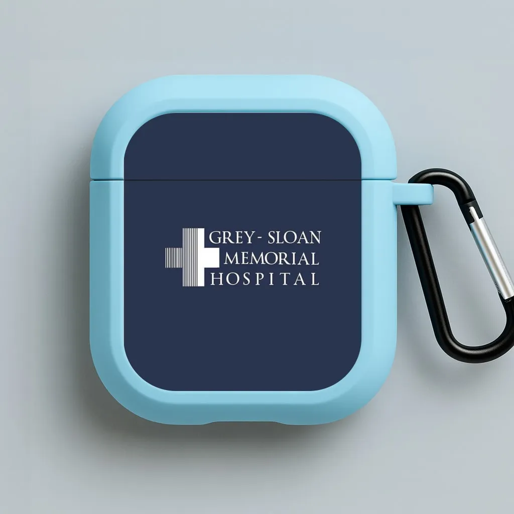 soft flexible travel airpods shell Grey - Sloan Memorial Hospital - Grey's AirPods Case