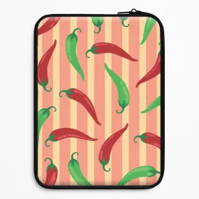 Soft Finish Layer Chilis With Stripes Pattern Laptop Sleeve