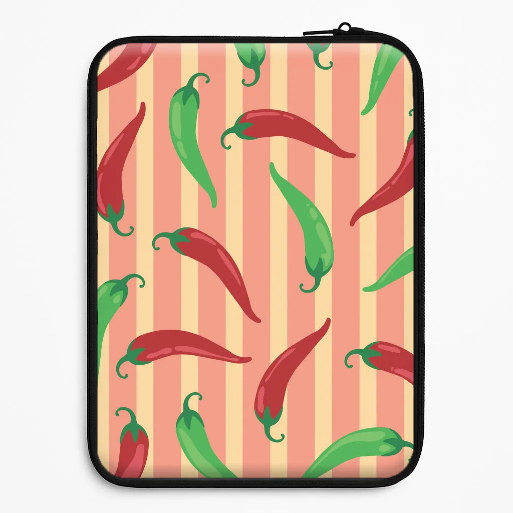 Soft Finish Layer Chilis With Stripes Pattern Laptop Sleeve