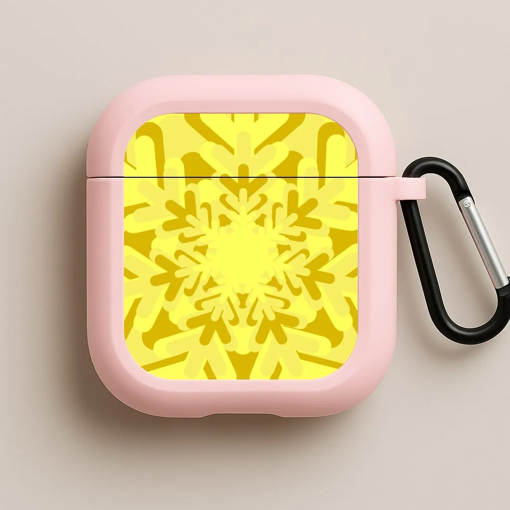 Yellow - Colourful Snowflakes AirPods Case slim sleek airpods case durable matte airpods cover