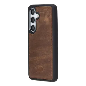 York Leather Snap-On Case ?C Galaxy S25, Distressed Coffee Durable Texture Layer