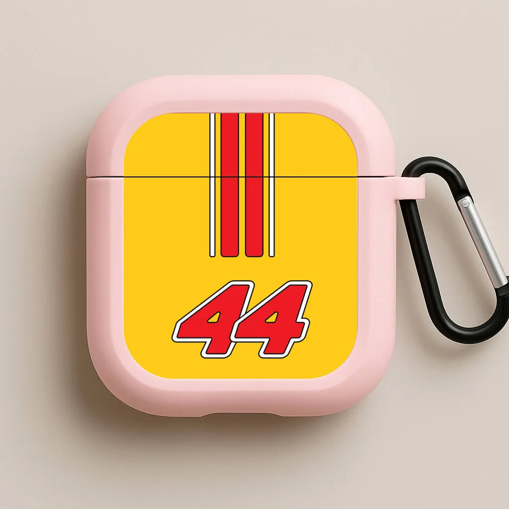 Retro Yellow And Red Hamilton AirPods Case Travel Light Organizer