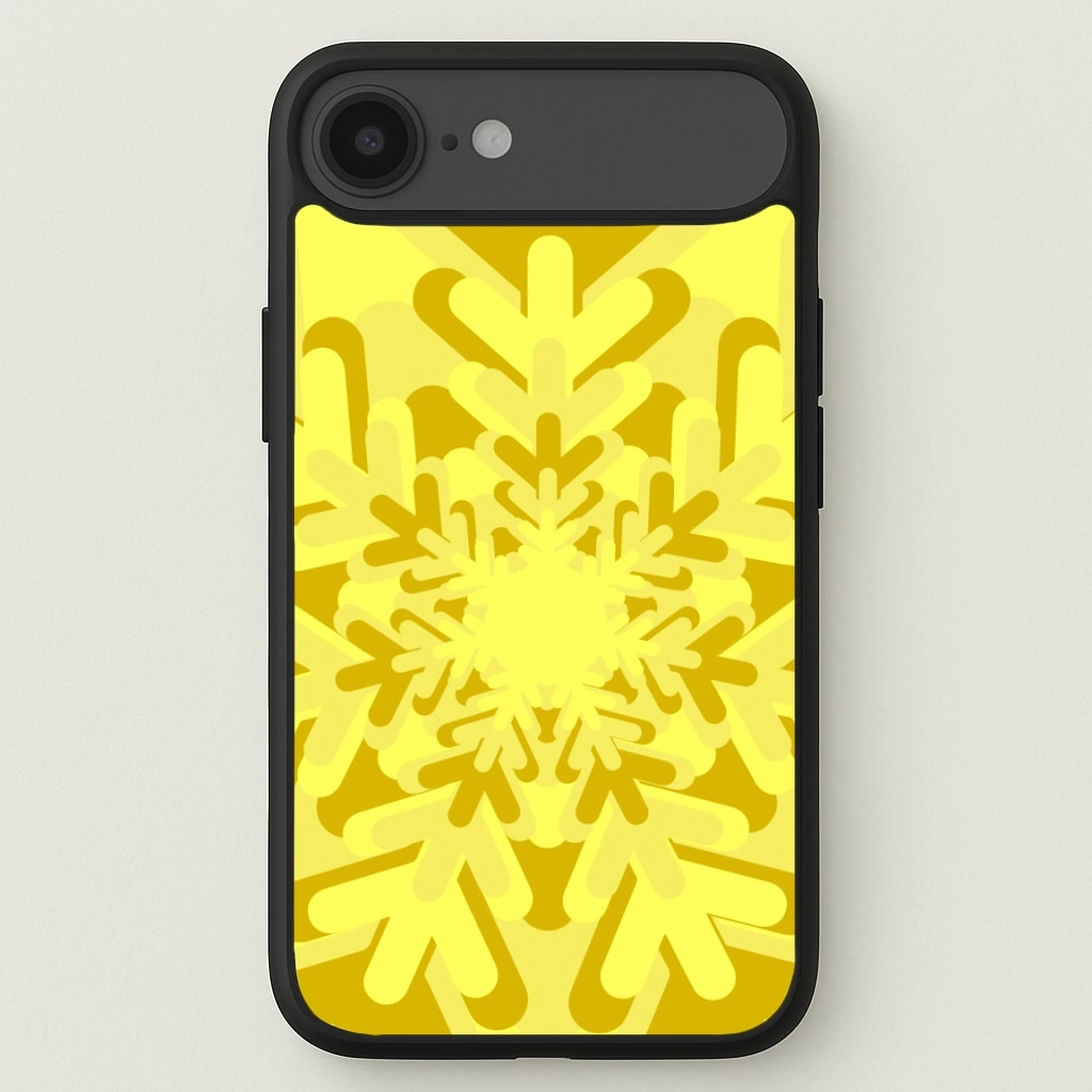 Yellow - Colourful Snowflakes Phone Case Luxury Grip
