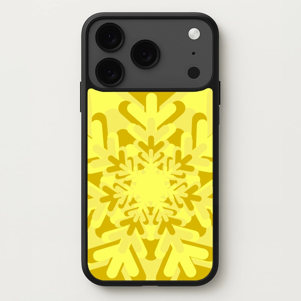 Portable Shield Premium Build Layer Yellow - Colourful Snowflakes Phone Case