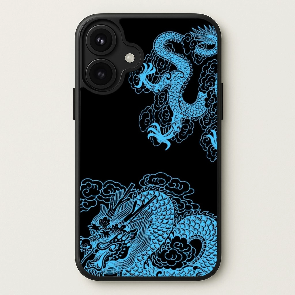 Hybrid Build Tactile Buttons Blue Dragon Phone Case