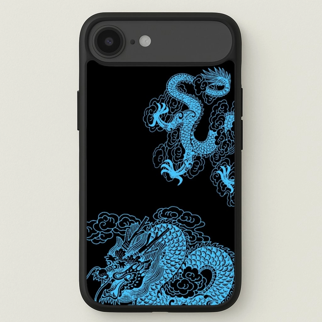 Blue Dragon Phone Case Elegant Style