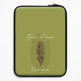 Travel Companion Soft Cushion Grow At Your Own Pace Fern Laptop Sleeve
