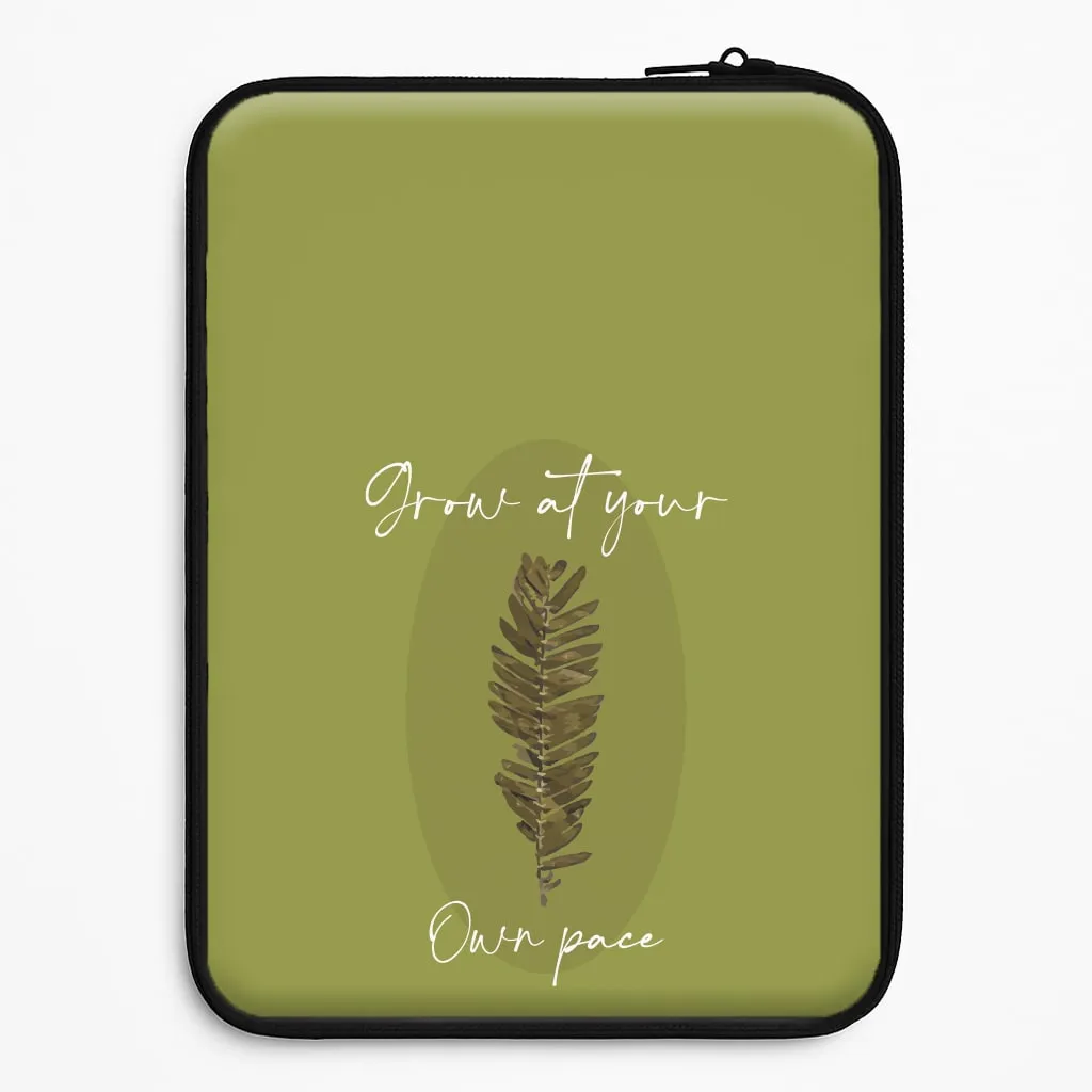 Travel Companion Soft Cushion Grow At Your Own Pace Fern Laptop Sleeve