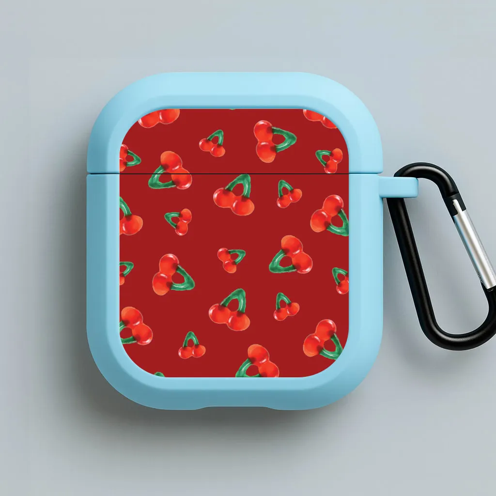Gummy Cherries Pattern AirPods Case scratch resistant coating flexible drop proof shell