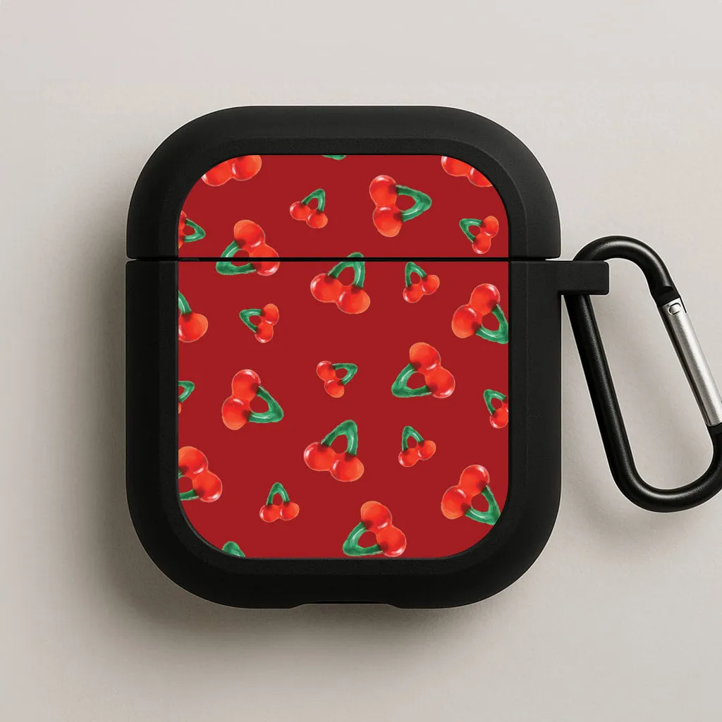 Gummy Cherries Pattern AirPods Case Shockproof Carry Pouch