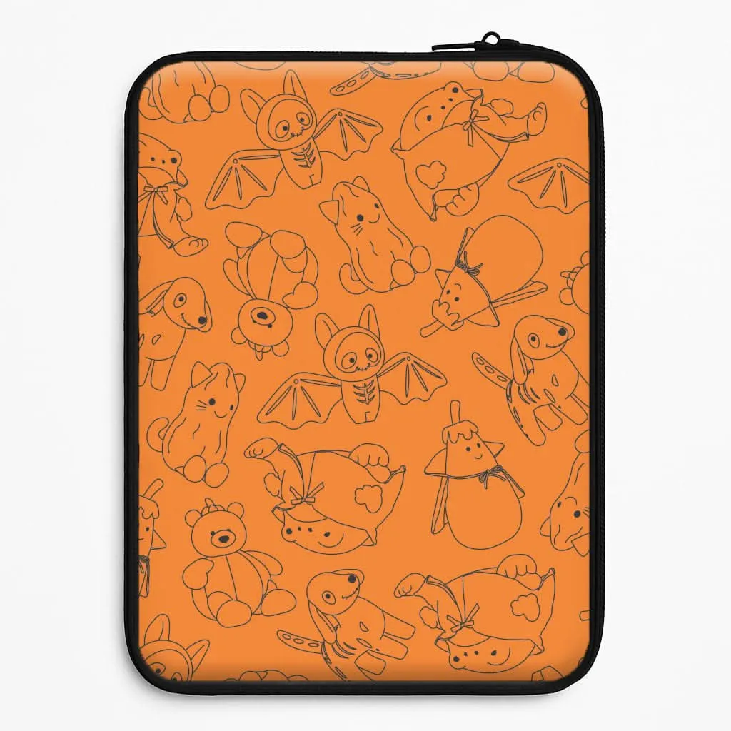 Heat resistant Vivid Pattern Halloween Plushies Pattern I - Halloween Laptop Sleeve