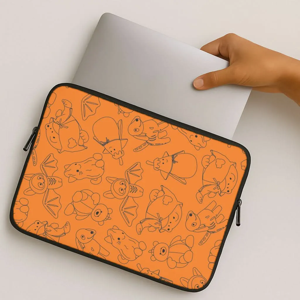 Halloween Plushies Pattern I - Halloween Laptop Sleeve Flexible Pattern Layer Slim Profile