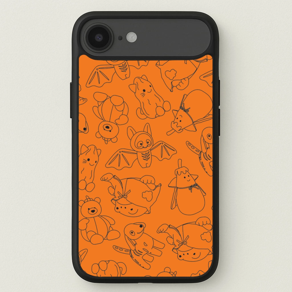 Luxury Surface Layer Crystal Finish Halloween Plushies Pattern I - Halloween Phone Case