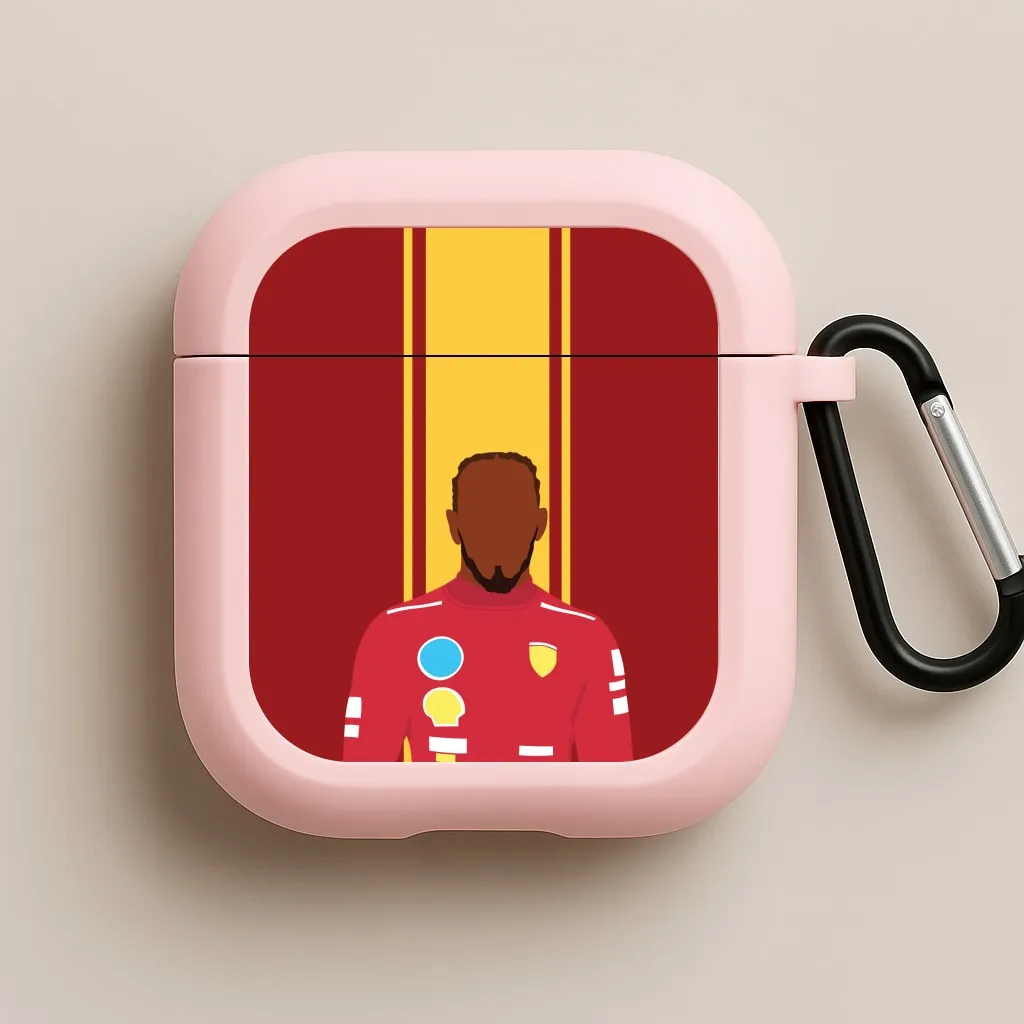 Soft Touch Shell vivid lightweight ergonomic leather airpods case Hamilton In Red AirPods Case