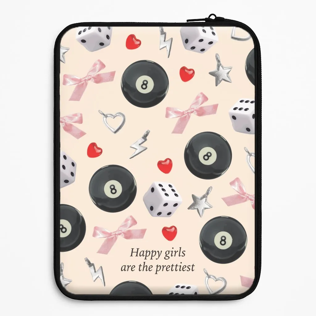 Clear Frame Happy Girls Are The Prettiest Pattern Laptop Sleeve