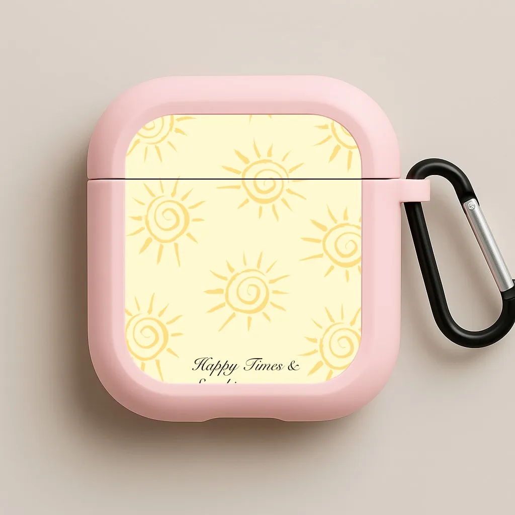 Happy Times And Sunshine AirPods Case Soft Protective Texture