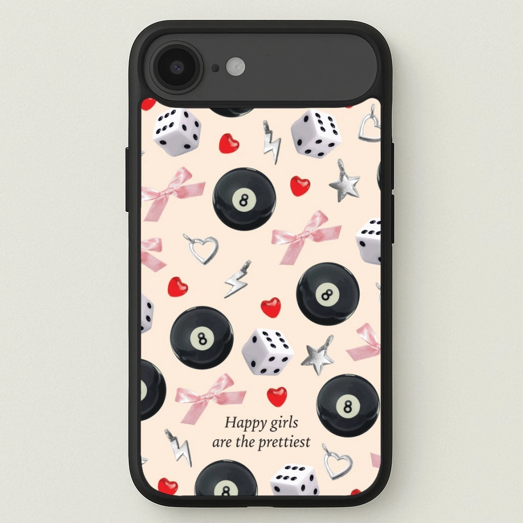 Trendy Finish Ergonomic Shape Happy Girls Are The Prettiest Pattern Phone Case