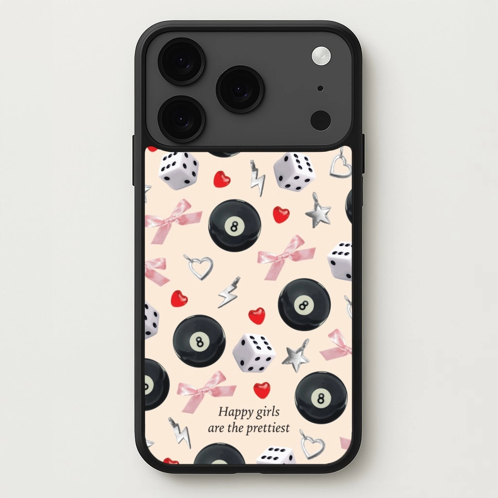 Modern Function Carbon Fiber Happy Girls Are The Prettiest Pattern Phone Case