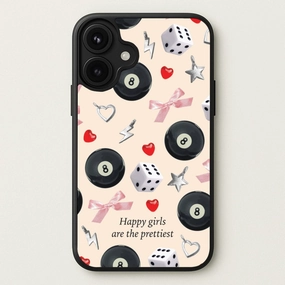 Happy Girls Are The Prettiest Pattern Phone Case Protective Edge Layer Recyclable Material