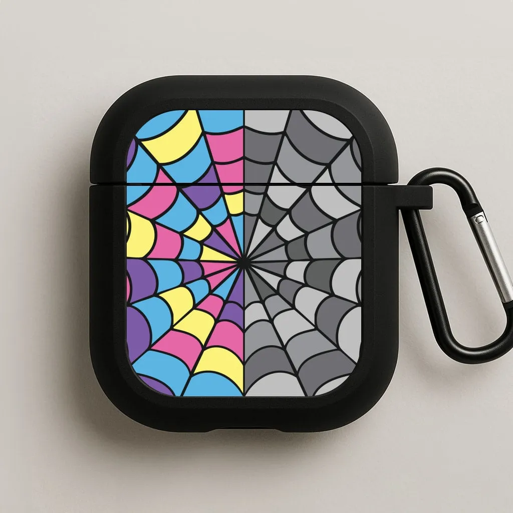 smooth touch airpods shell Colourful And Gray Spiderweb AirPods Case