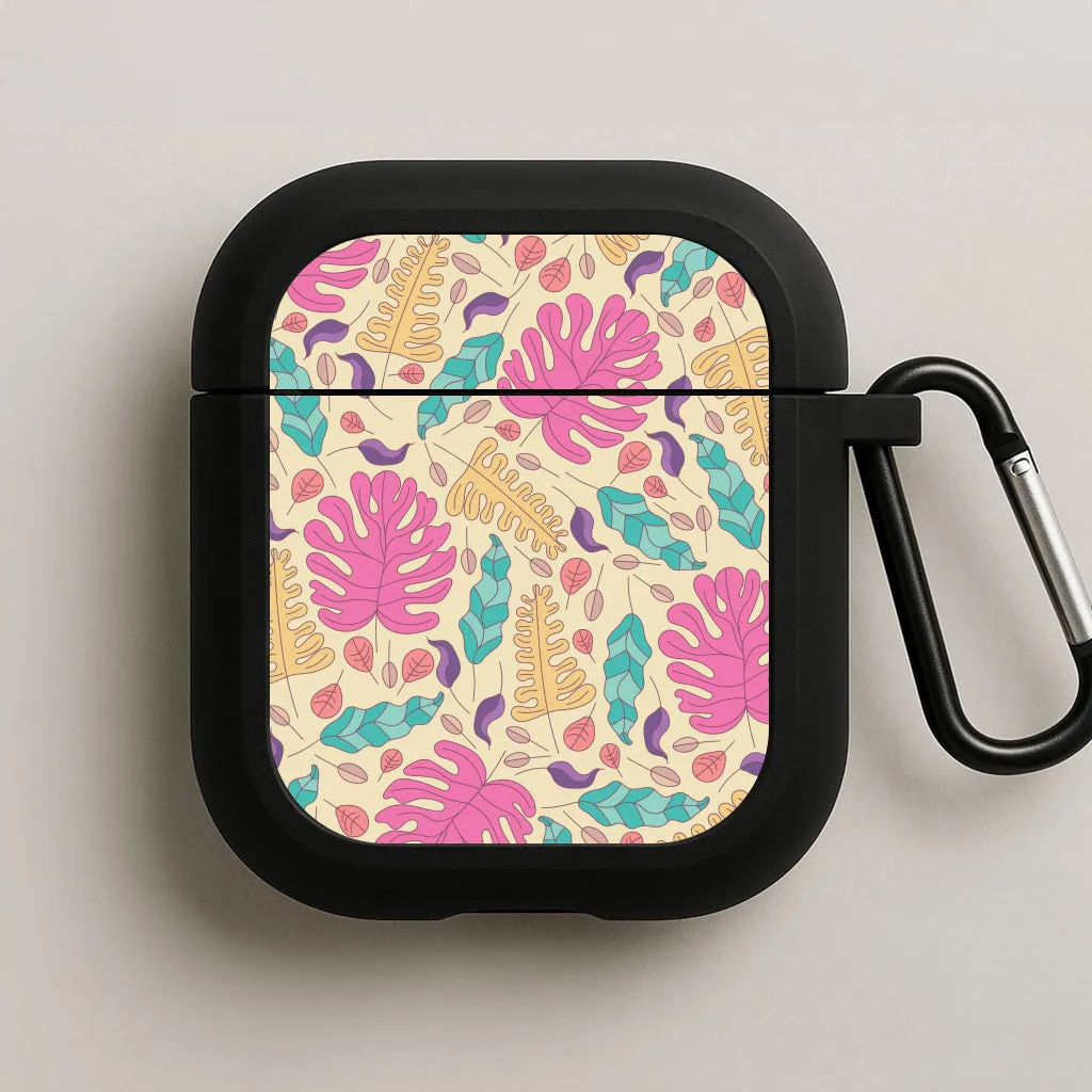 Fashion Travel Holder Multi Coloured Leaves - Foliage AirPods Case