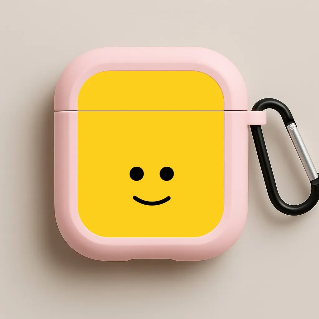 compact pastel travel airpods protector Brick Face Smile AirPods Case