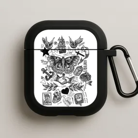 compact stylish protector Harry Tattoos AirPods Case