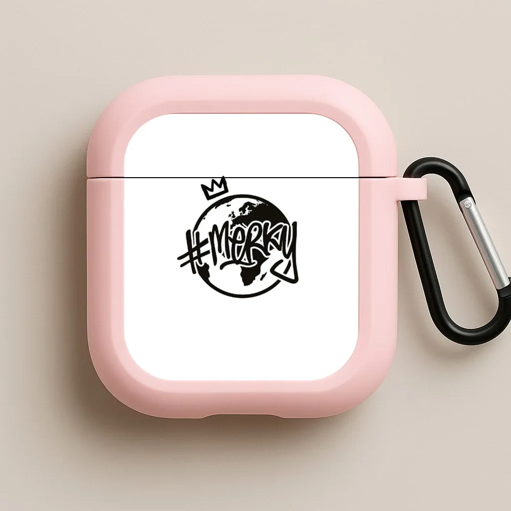 premium anti scratch case compact gradient silicone shell Hashtag Merky Globe AirPods Case