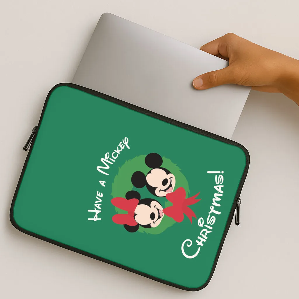 Compact Structure Non slip grip Have A Mickey Christmas Laptop Sleeve