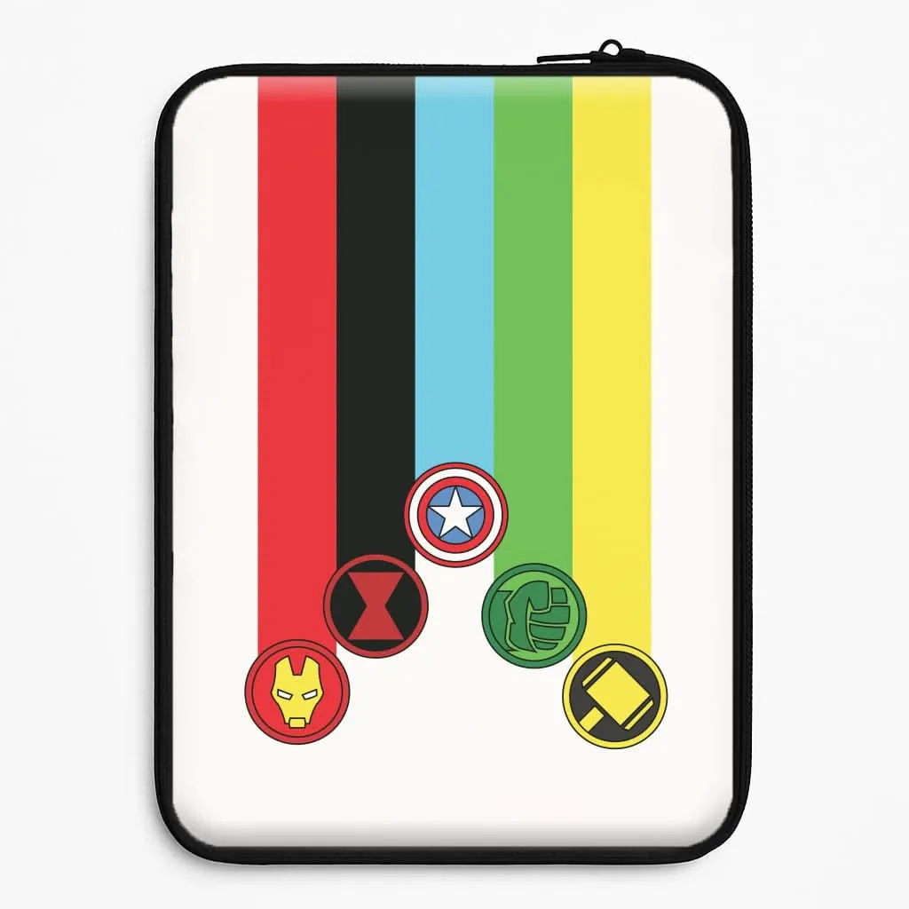 Fashion Design Superhero Team Colourful Symbols  Laptop Sleeve