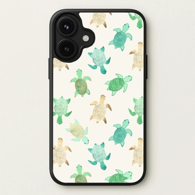 Gilded Jade & Mint Turtles Phone Case Matte Texture Layer Trendy Finish