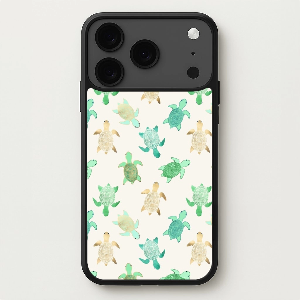 Soft coating Modern Function Gilded Jade & Mint Turtles Phone Case