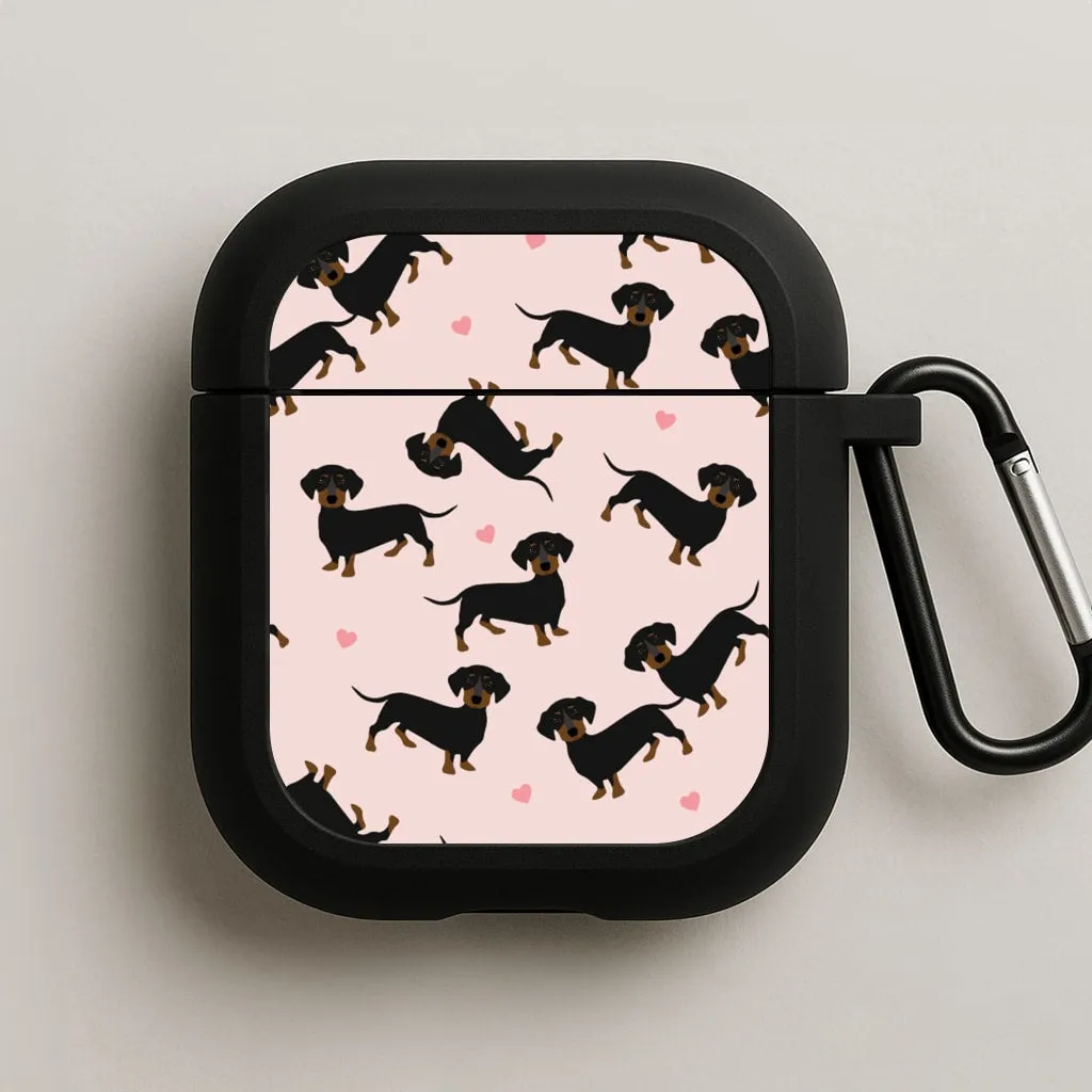 Heart Dachshund - Dog Pattern AirPods Case stylish silicone case Fashion Handy Organizer