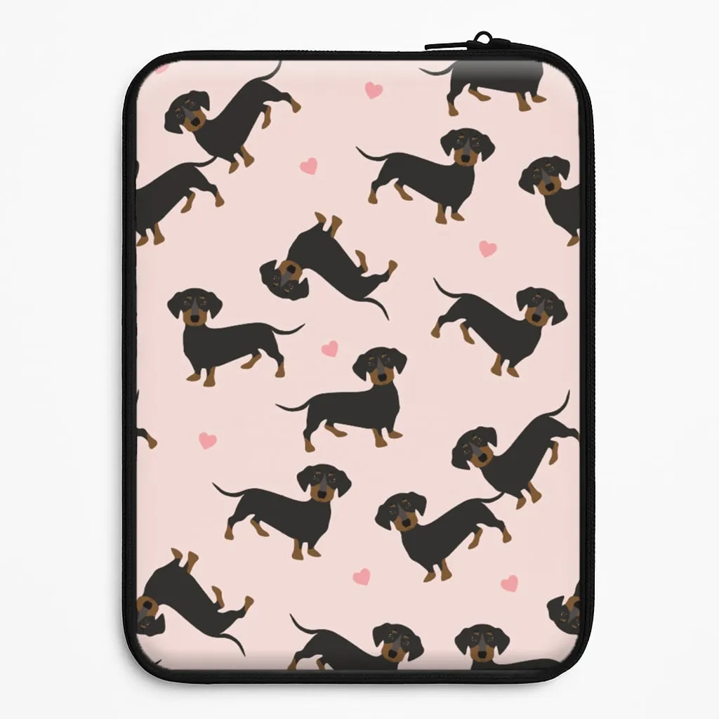 Minimal Form Heart Dachshund - Dog Pattern Laptop Sleeve