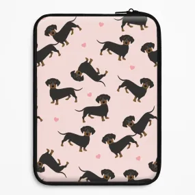 Minimal Form Heart Dachshund - Dog Pattern Laptop Sleeve