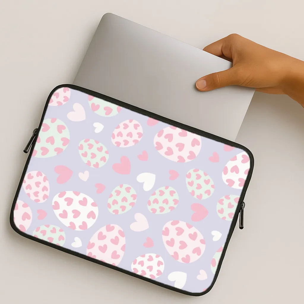 Heart Easter Eggs Pattern Laptop Sleeve Durable structure Impact Cushion