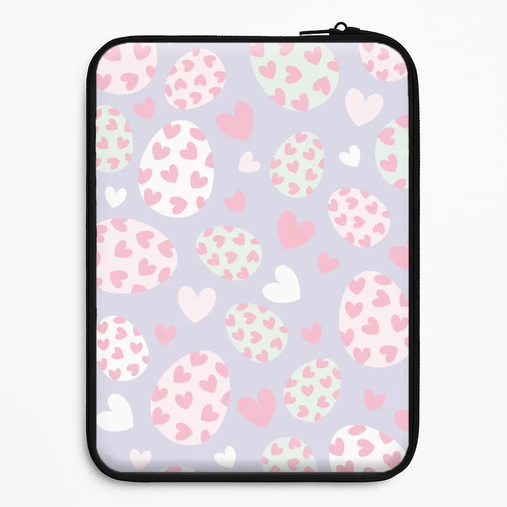 Modern Texture Look Elegant Comfort Heart Easter Eggs Pattern Laptop Sleeve
