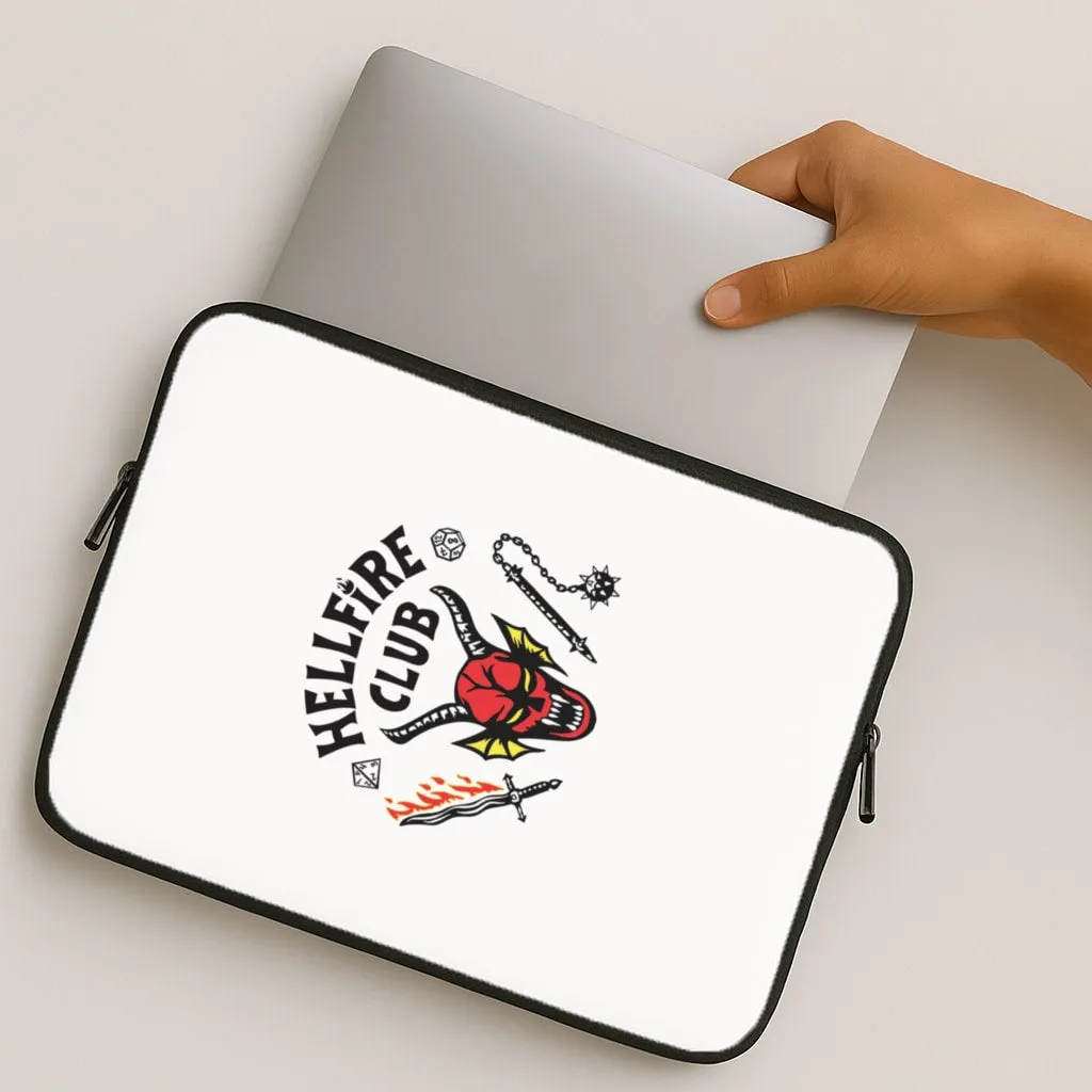 Hellfire Logo - White Laptop Sleeve Compact Pattern