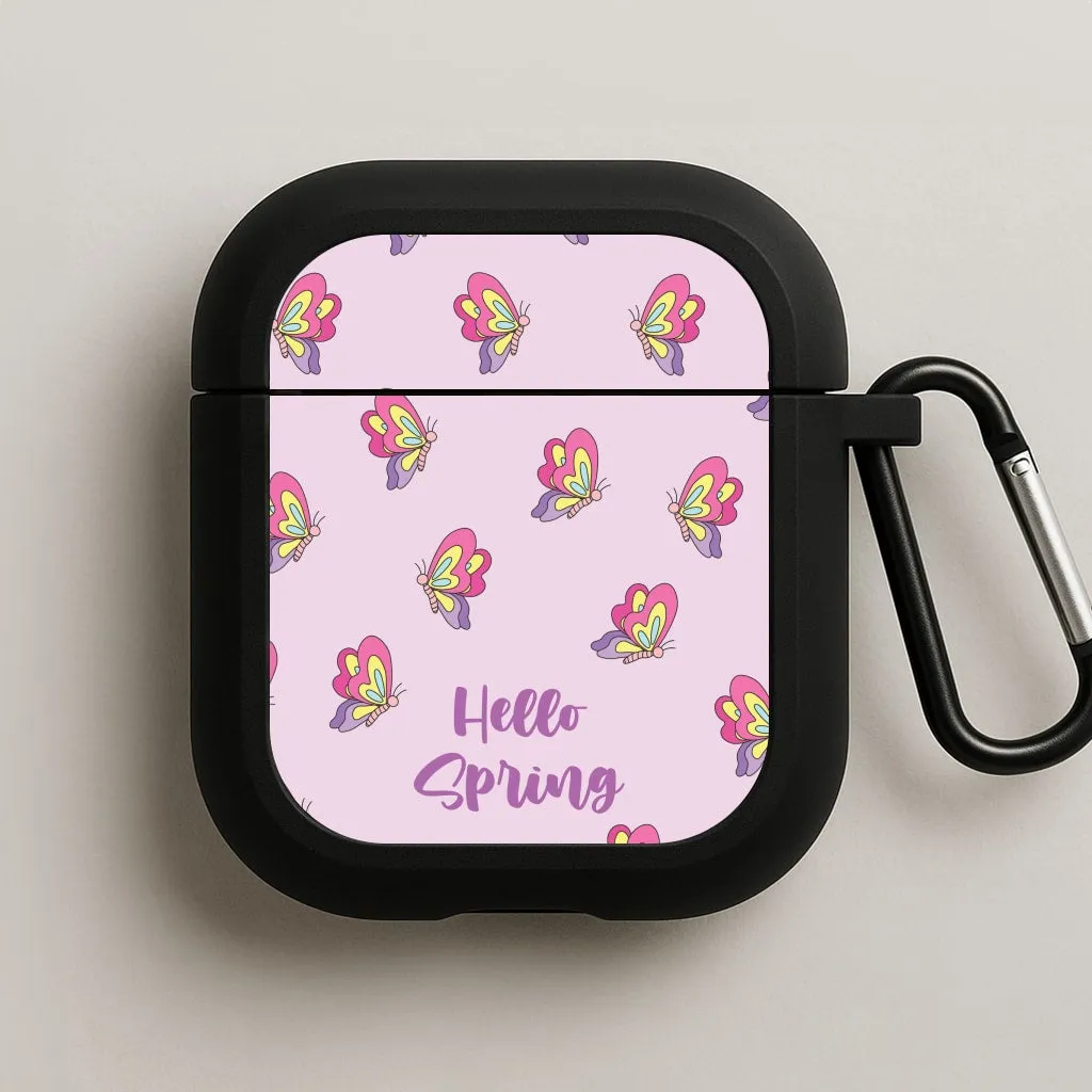 Lightweight Daily Holder Hello Spring Butterfly Pattern AirPods Case